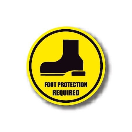 Ergomat 20in CIRCLE SIGNS - Foot Protection Required DSV-SIGN 400 #0159 -UEN